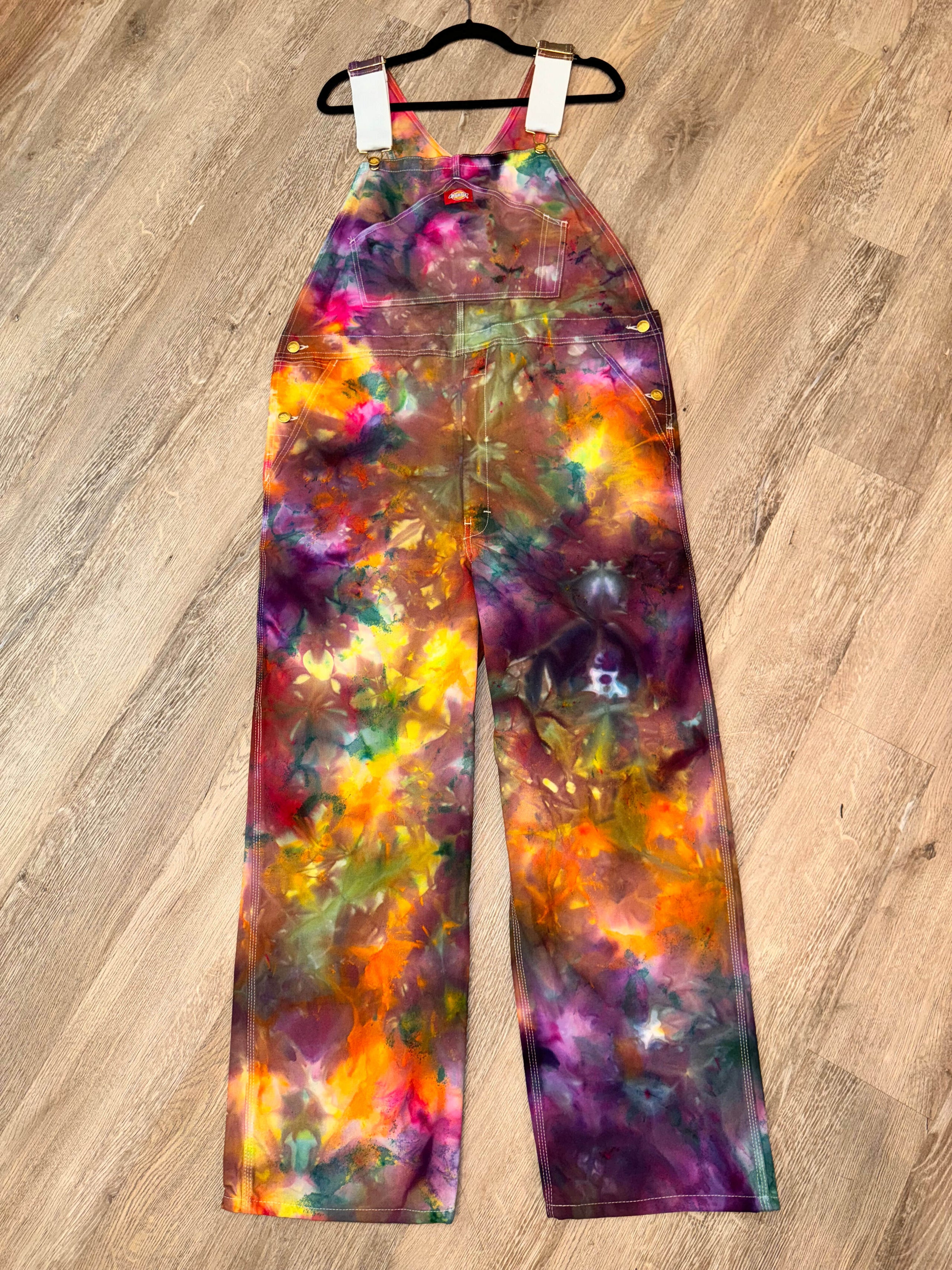 Rainbow tie dye overalls outlet
